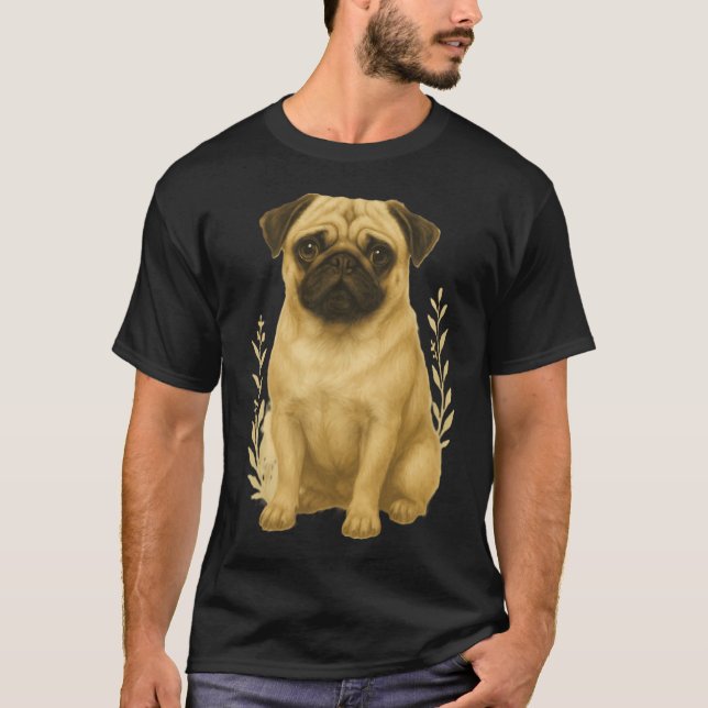 Süßer Fawn Pug Charm T-Shirt (Vorderseite)