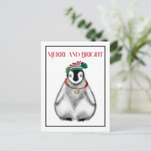 Süßer festlicher Weihnachts-Pinguin Postkarte