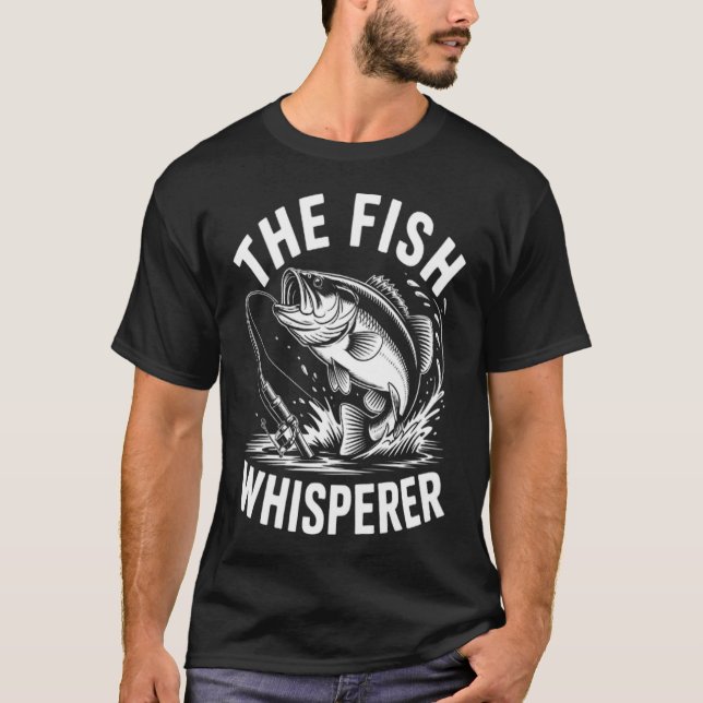 Süßer Fischerkatzen-Cartoon T-Shirt (Vorderseite)