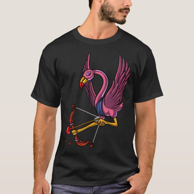 Süßer Flamingo-Vogel Cupid T-Shirt (Vorderseite)
