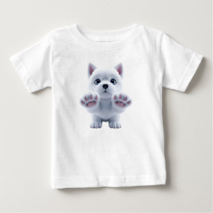 Süßer flauschiger weißer Welpe  Baby T-shirt