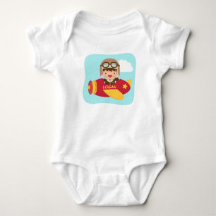Süßer Fliegerjunge Flugzeug für Babyboys Baby Strampler