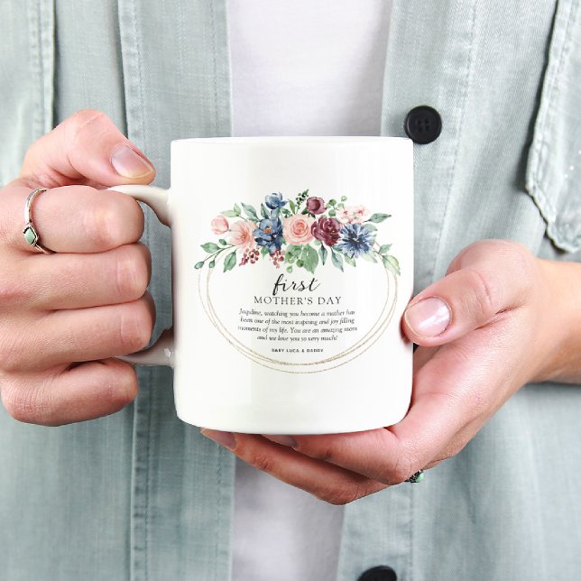 Süßer floraler erster Muttertag  Kaffeetasse (Von Creator hochgeladen)
