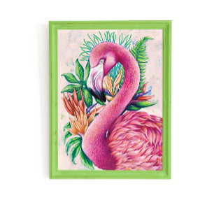 Süßer floraler Flamingo-Vogel Hawaiian Poster