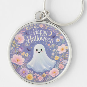 Süßer floraler Halloween-Geist-Charm Schlüsselanhänger
