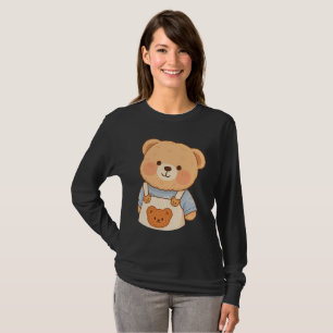 Süßer Fluffiger Teddybär-Aufkleber – Adorable Kawa T-Shirt
