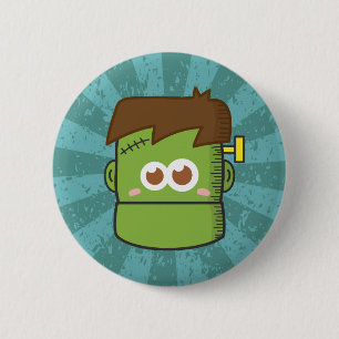 Süßer Frankenstein-Monster-Halloween-Button Button