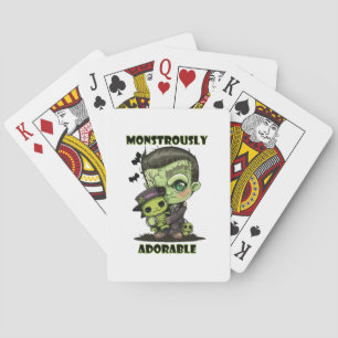 Süßer Frankenstein-Monster mit Plüschtier Spielkarten