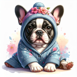 Süßer Französische Bulldogge Welpen Aufkleber