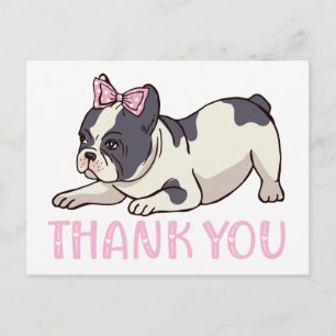 Süßer Französischer Bulldogge Danke Frenchie Welpe Postkarte