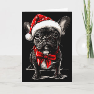 Süßer Französischer Bulldogge Frenchie Hund Weihna Karte