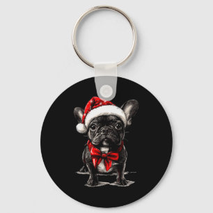 Süßer Französischer Bulldogge Frenchie Hund Weihna Schlüsselanhänger