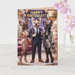 Süßer Französischer Bulldogge Geburtstag Karte