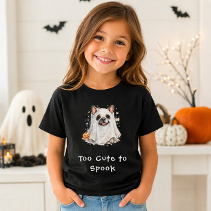Süßer französischer Bulldogge Halloween-Geist T-Shirt