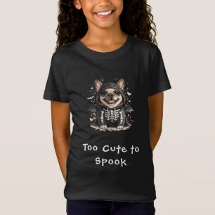 Süßer französischer Bulldogge Halloween-Skelett T-Shirt