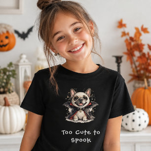 Süßer französischer Bulldogge Halloween Vampir Fle T-Shirt