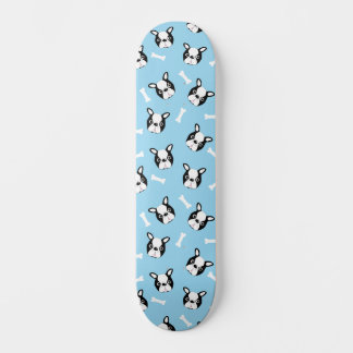 Süßer Französischer Bulldogge und Knochen Muster Skateboard