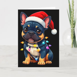 Süßer Französischer Bulldogge Weihnachten Santa Ha Karte
