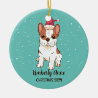 Süßer Französischer Bulldogge Weihnachten Schnee W