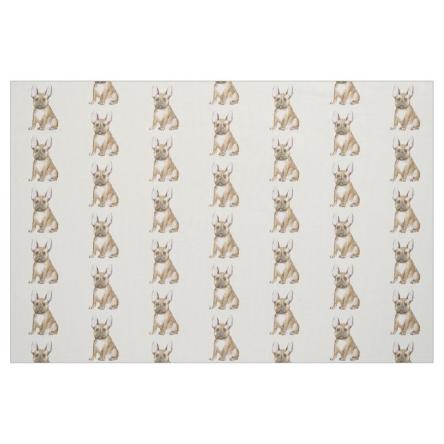 Süßer French Bulldog Stoff (Fat Quarter (45,7 x 55,9 cm))