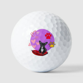 Süßer Frenchie-Welpe mit Herzen Golfball