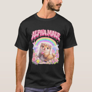 Süßer Frettchen-Regenbogen-Blumenstrauß Lustig für T-Shirt