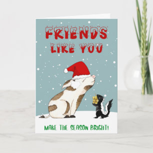 Süßer Freund Schwein Weihnachten Karte
