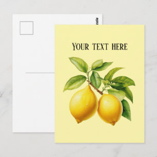 Süßer frischer Zitronen-Design Postkarte
