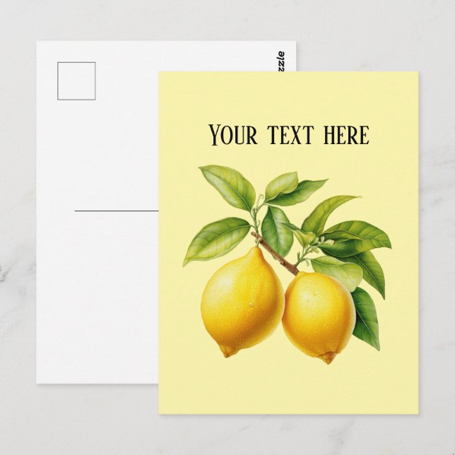 Süßer frischer Zitronen-Design  Postkarte (Vorne/Hinten)