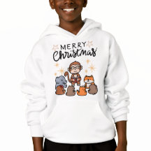 "Süßer Frohe Weihnachten Cartoon Hoodie für Jungen