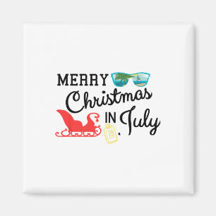Süßer Frohe Weihnachten im Juli Strand Santa Magnet
