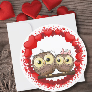 Süßer Froher Valentinstag Eule Liebe Feiertagskarte