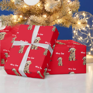 Süßer fröhlicher Lab-Christbaum-Hundemuster Geschenkpapier