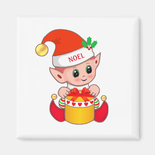 Süßer fröhlicher Weihnachtself Magnet