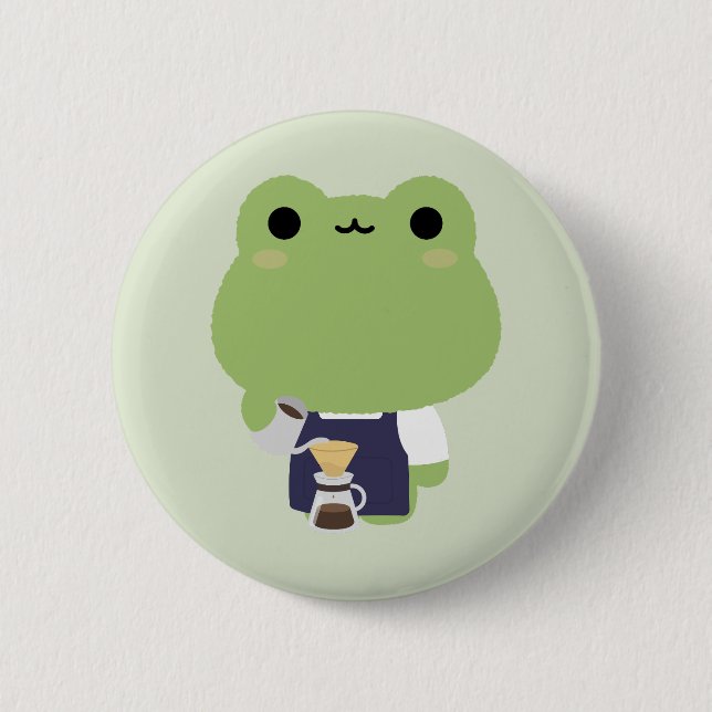 Süßer Frosch Barista Button (Vorderseite)