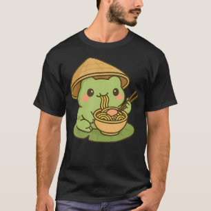 Süßer Frosch isst Ramen Anime Japanische Geschenke T-Shirt