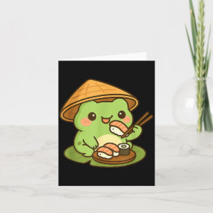 Süßer Frosch isst Sushi Anime Japanische Männer Fr Karte