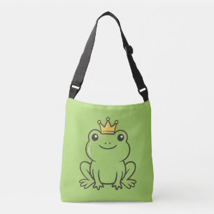 Süßer Frosch Königin lustiger grüner Handyhülle Tragetaschen Mit Langen Trägern