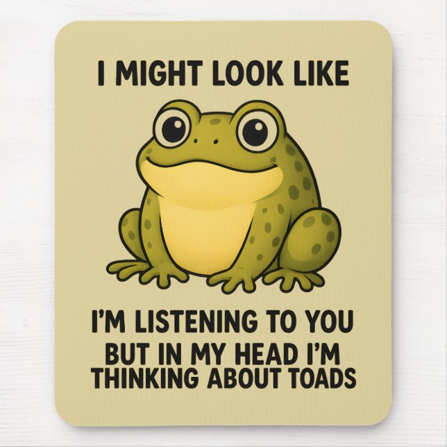 Süßer Frosch Kröte ADHD Humor Besprechungs-Überleb Mousepad (Vorne)