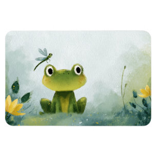 Süßer Frosch & Libelle – Sanfte Natur-Illustration Magnet