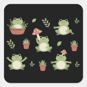 Süßer Frosch Lustiges Tierliebhaber-Geschenk Für F Quadratischer Aufkleber