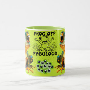 Süßer Frosch mit Cartoon-Frosch-Design für Froschl Zweifarbige Tasse