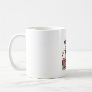 Süßer Frosch mit Cowboyhut und Gitarre Kaffeetasse