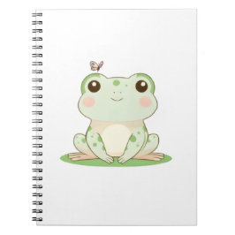 Süßer Frosch mit Schmetterling - süßes Naturdesign Notizblock