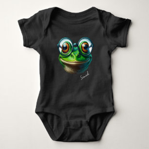 Süßer Frosch mit übergroßer Brille Baby Strampler