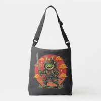 Süßer Frosch-Samurai-Cartoon-Tierkrieger-Design