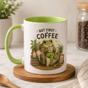 Süßer Frosch-Studienmotivations-Design   Fokus Ler Tasse