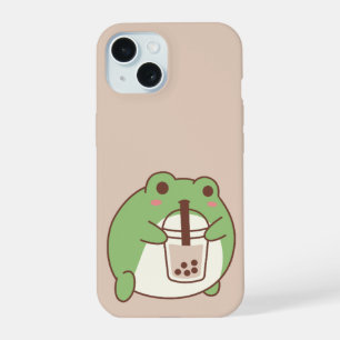Süßer Frosch trinkt Bubble Tea Kawaii Ästhetik i iPhone 15 Hülle