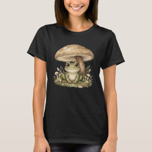 Süßer Frosch unter Pilz - Cottagecore Frogcore T-Shirt