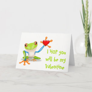 Süßer Frosch Valentinstag Lustiger Wortwitz Feiertagskarte